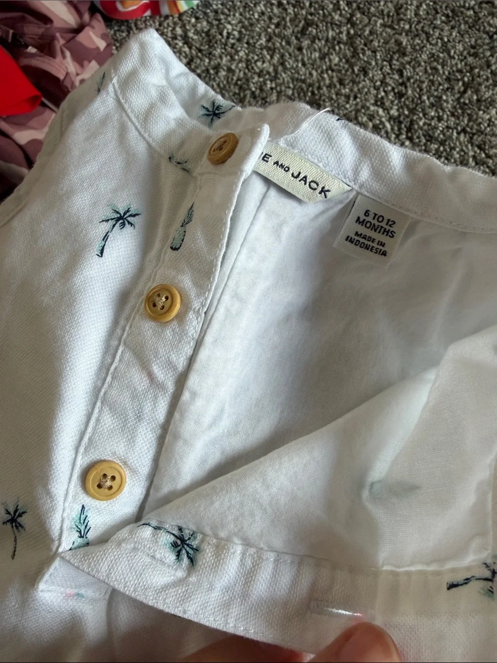 Janie and Jack toucan and pineapple romper size 6-12m